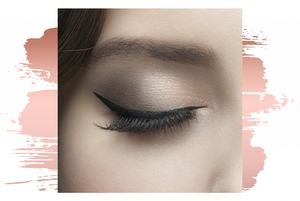 closed eye showing eyeliner